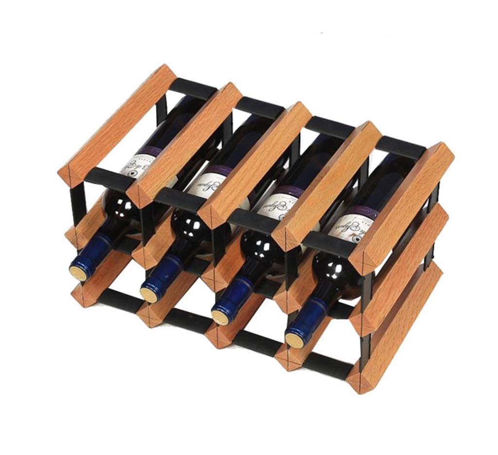 estantería de Vino,Estante de Madera Maciza para 12 Botellas, Soporte para Botellas para Sala de Estar, Estante Enfriador