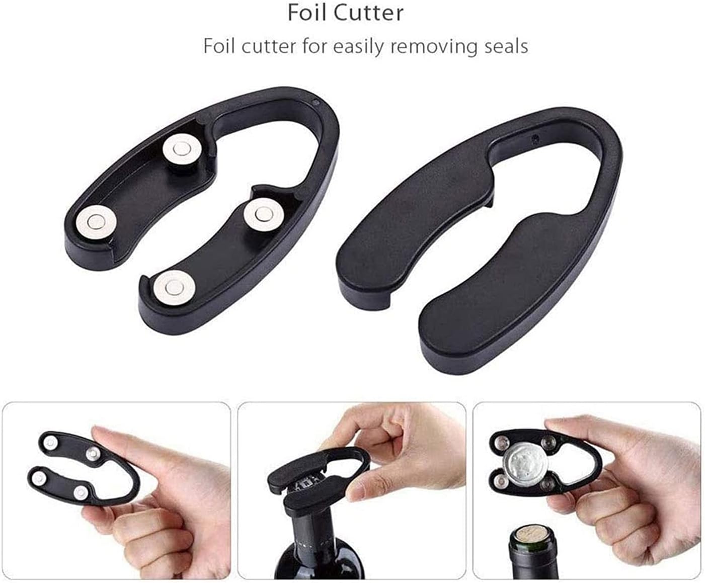 Electric Wine Bottle Opener, Automatic Corkscrew Remover, Battery Powered Motorized Wine Puller with Lockable Foil Cutter, Stainless Steel