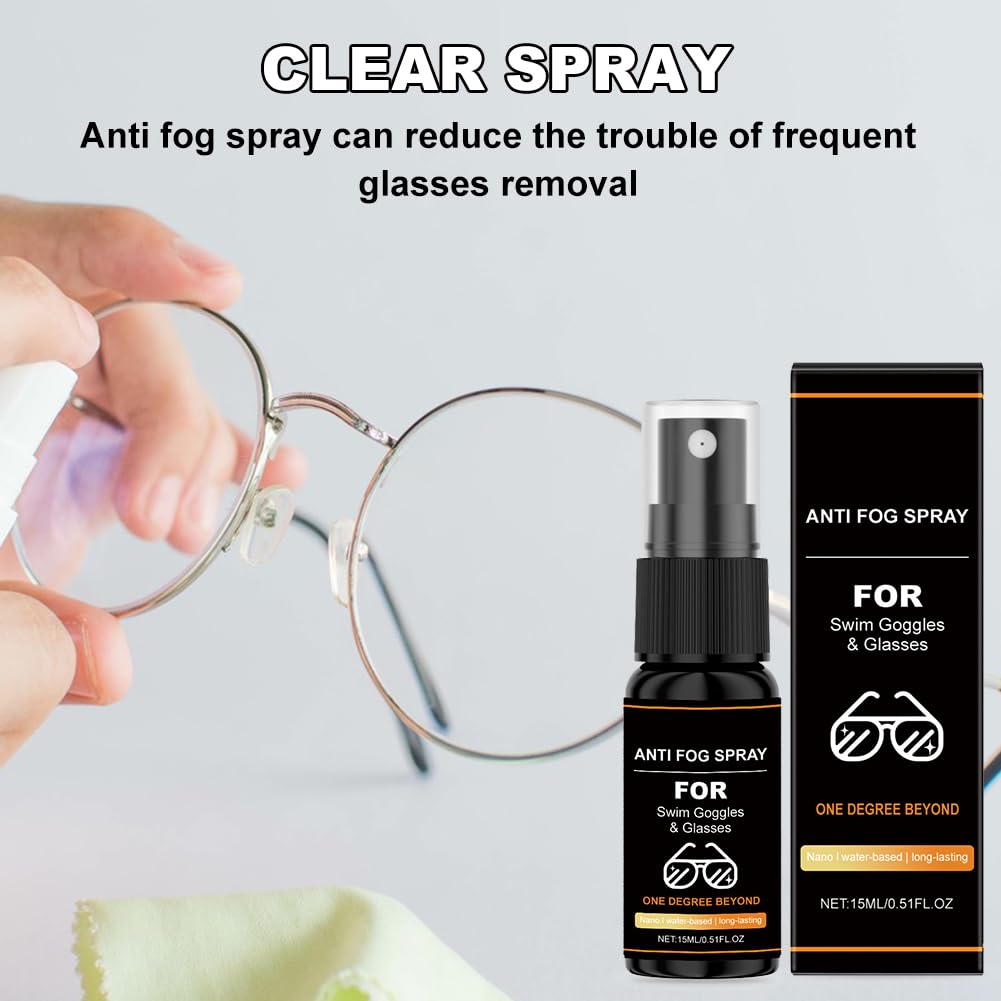 Spray Antiappannante Occhialini,15ml Anti Fog Spray,Spray Antiappannamento,Spray Anti-Appannamento per Occhiali,per Maschere Sub e Occhialini Nuoto