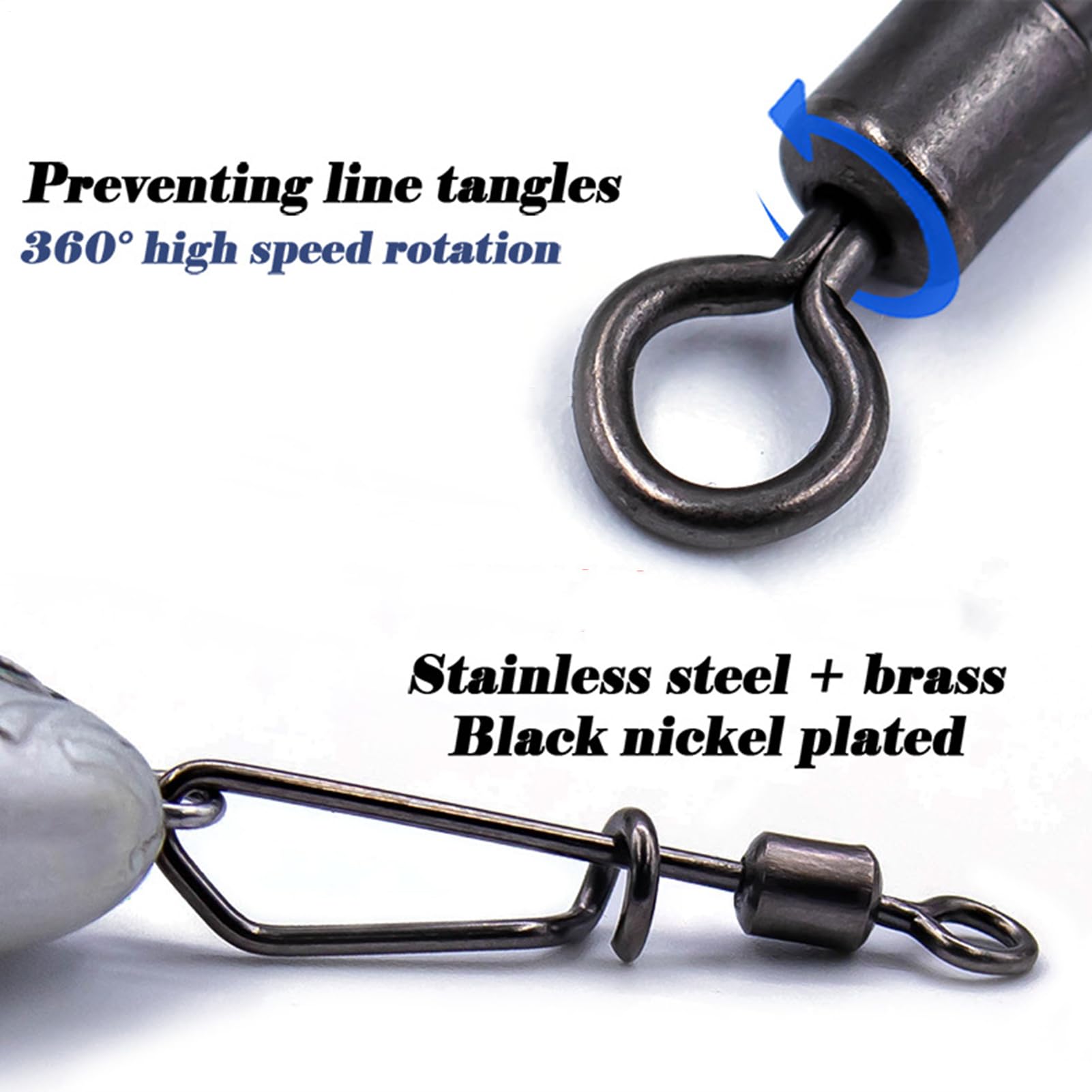 Crochets instantanés rapides - Attachements de leurre robustes, Fixtes en rotation lisse | Accessoires de terminaux de précision, connecteurs sans nœud robustes, matériel de configuration efficace,