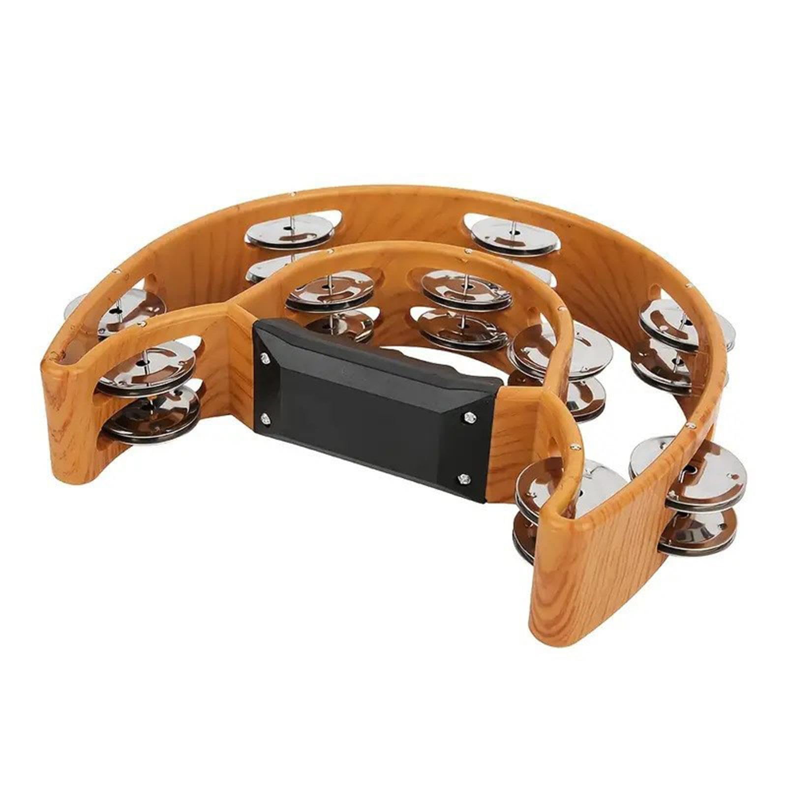 Doppelreihiges Tamburin, Schlaginstrument, Klarer Klang, Ergonomischer Griff, Metall für Bühne, Karaoke, Kinder Und