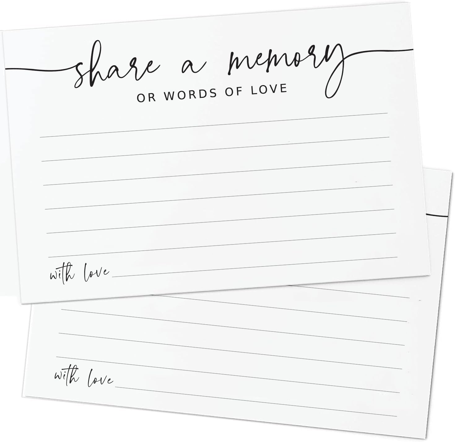 GardenCity Share a Memory Card - 50 Pack, Share a Memory Cards for Celebration of Life, Funeral, Memorial, Birthday, Graduation, Bridal Shower, 4” x 6", Minimalist