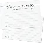 GardenCity Share a Memory Card - 50 Pack, Share a Memory Cards for Celebration of Life, Funeral, Memorial, Birthday, Graduation, Bridal Shower, 4” x 6", Minimalist