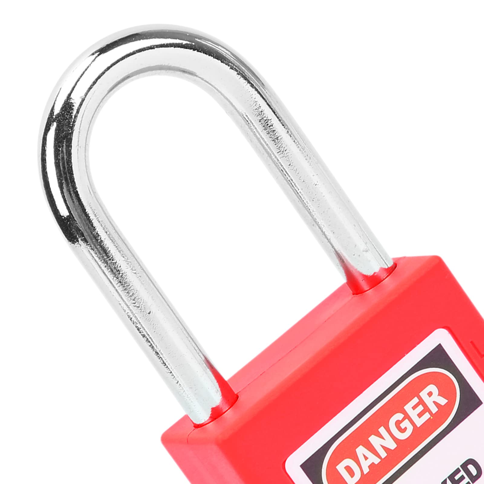 Juego de cerraduras de bloqueo y etiquetado, 10 juegos de candado de seguridad, bloqueo de candado de 38 mm, bloqueo de aislamiento de ingeniería industrial de nailon para (Red)
