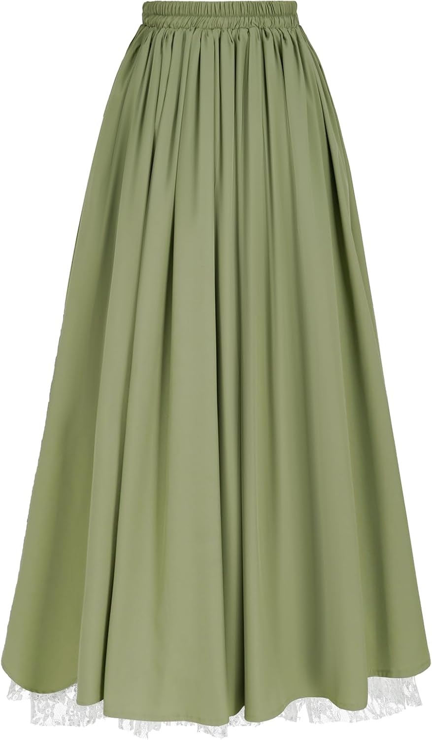 Women's Renaissance Skirt Victorian Peasant Double-Layer Maxi Long Skirt