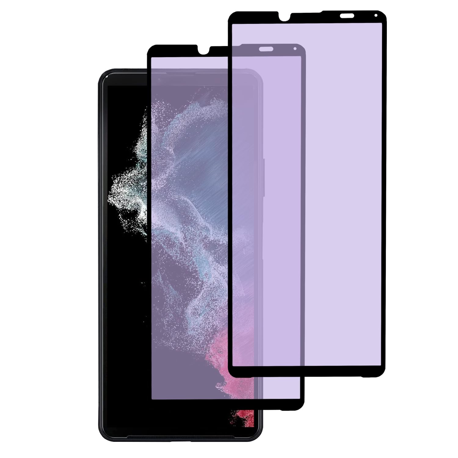 【ブルーライトカット】2枚入り Xperia 10 III/Xperia 10 III Lite 用 強化ガラス 全面保護 SOG04 SO-52Bフィルム エクスペリア10マーク3 液晶保護フィルム 目の疲れを軽減 指紋防止 気泡ゼロ 貼り付け簡単