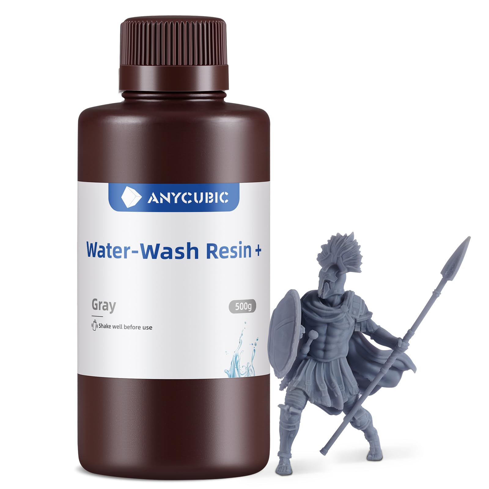 ANYCUBIC Water Washable Resin, 3D Printer Resin with Low Viscosity and Fast Printing, 405nm High Precision UV-Curing 3D Resin, Photopolymer Resin for 8K Capable LCD DLP 3D Printing (Grey, 500g)-picture-25