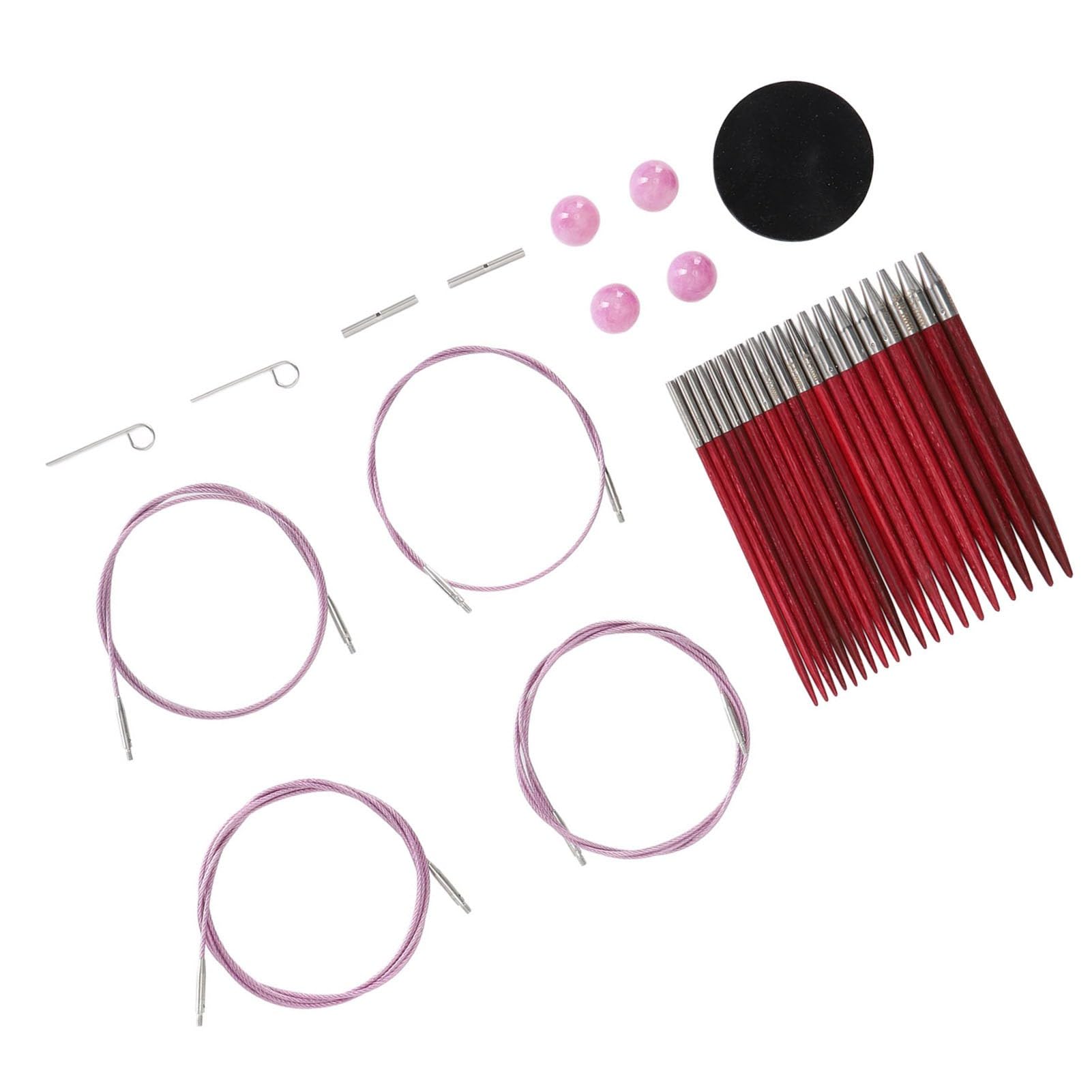 Kadimendium Juego de Agujas de Tejer Circulares Intercambiables, Cómodo y Fácil Crochet para Principiantes, 20 Piezas