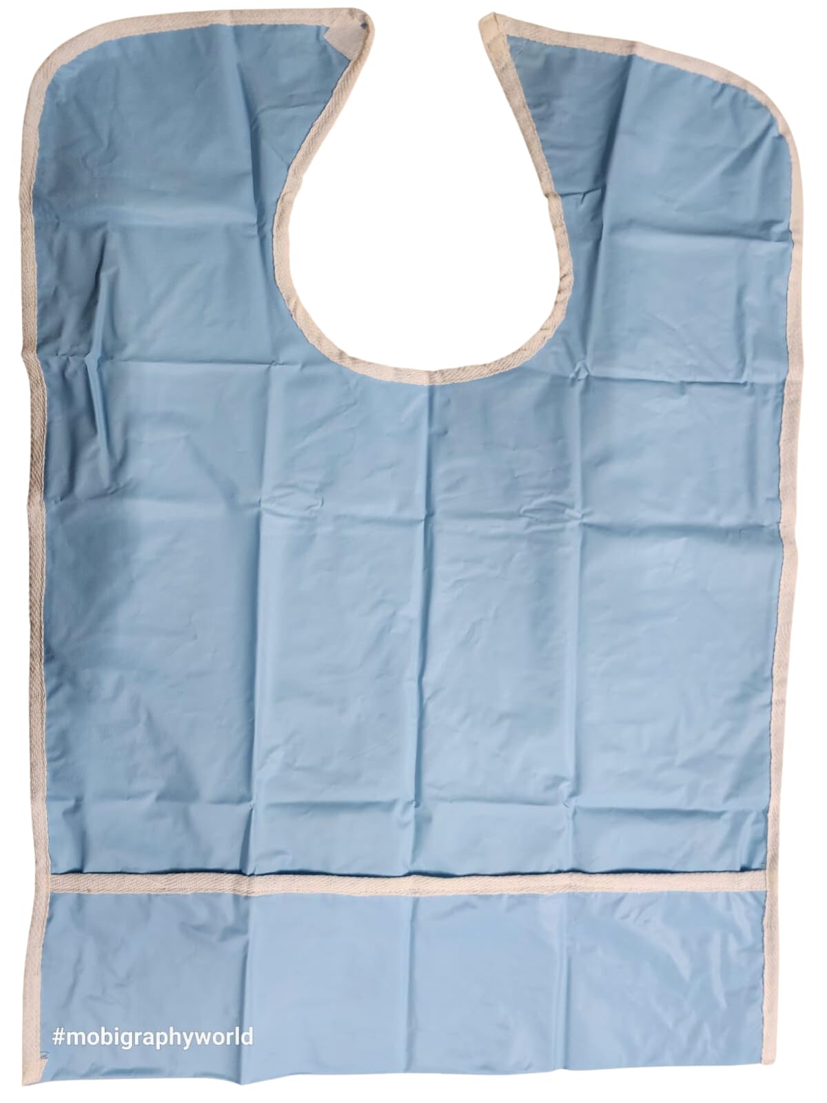 Dr.Bohrras PVC Adult Food or Dining Eating Bibs 3 Pcs Washable Reusable With Pocket Leakproof for Elderly Patients Velcro Closure - Image 2 thumbnail