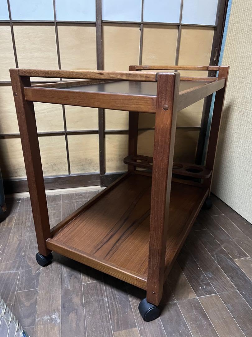 北欧　ビンテージ　デザイン　サービスワゴン　キッチンワゴン　チーク Amazon.co.jp: 北欧 ビンテージ デザイン サービスワゴン