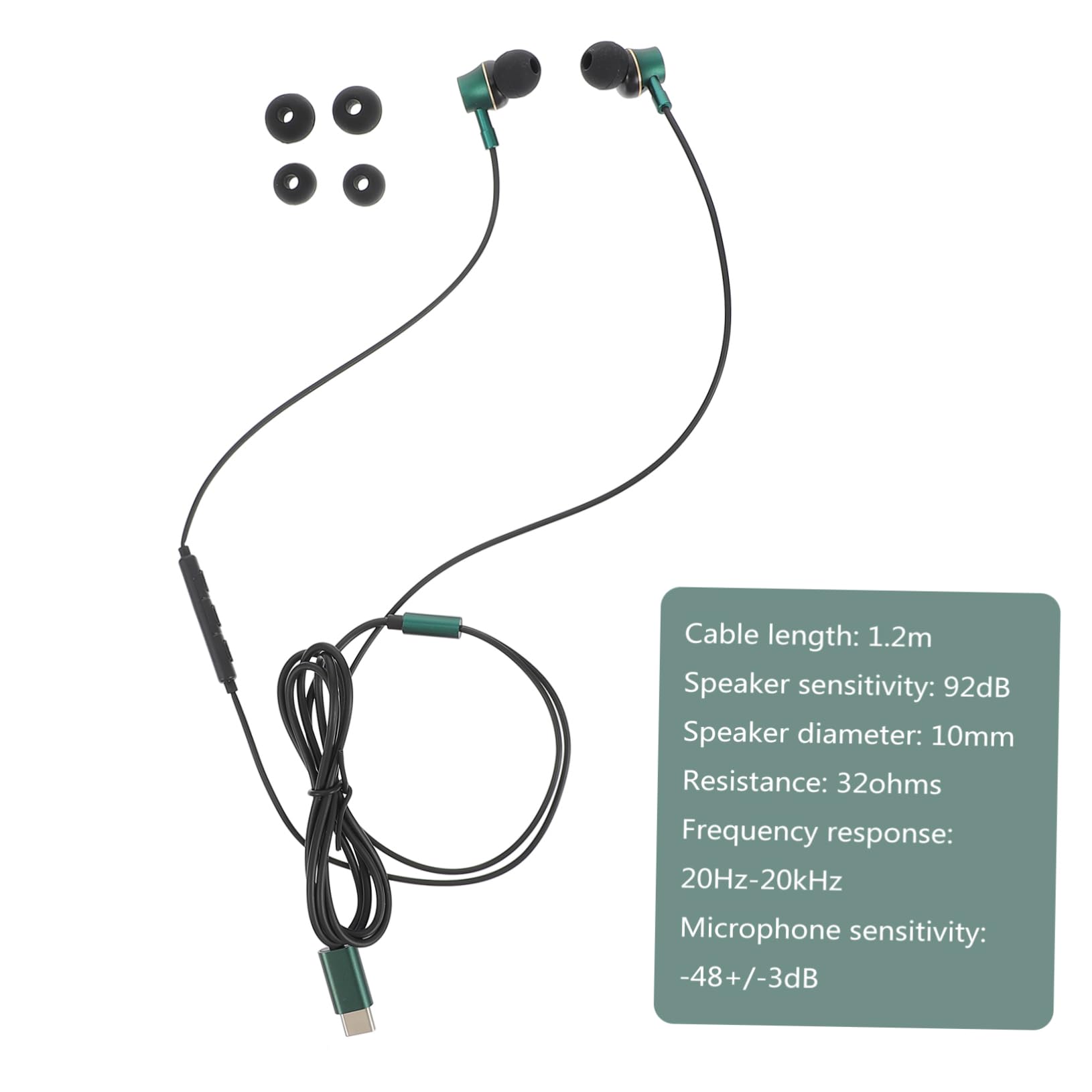 Gatuida 2pezzi Cuffie In-ear Usb-c Con Controllo Volume e Microfono Design Ergonomico e Materiale Skin-friendly Ottima Isolamento Sonoro Per Uso Quotidiano e Intrattenimento Compatibili