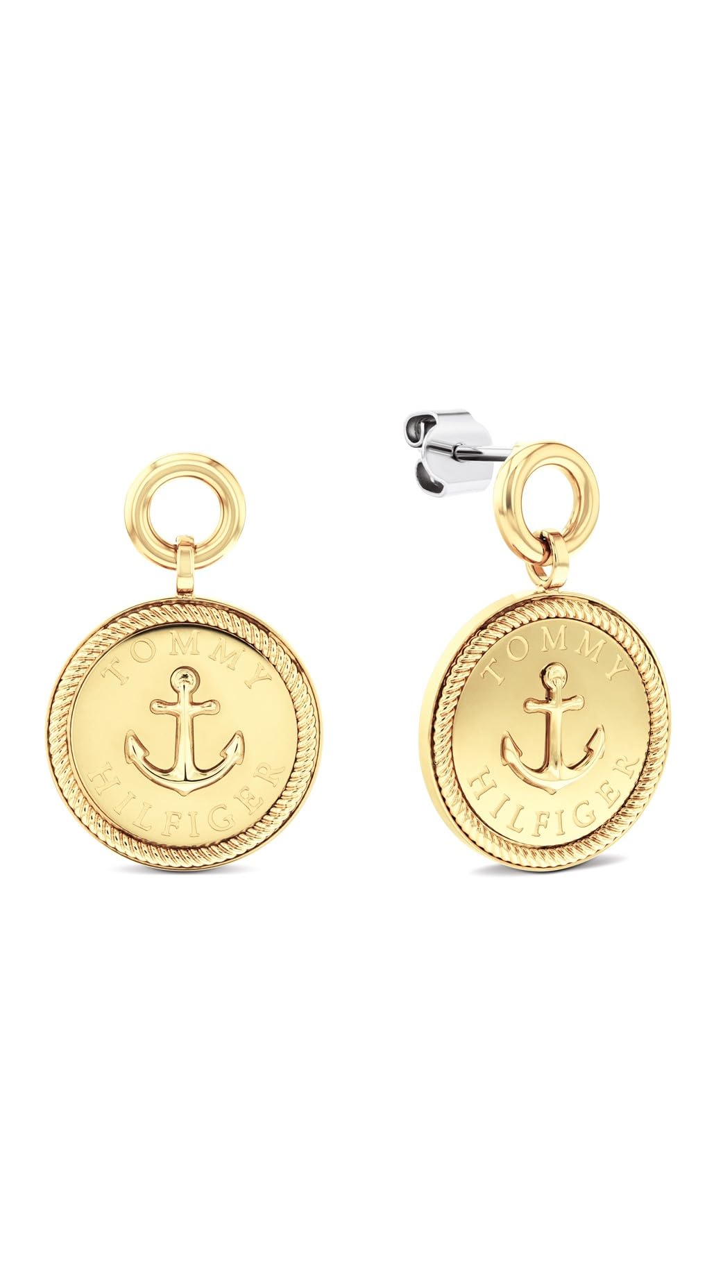 Tommy Hilfiger Womens Nautical Charm Gold Plated Earrings, One Colour, Women