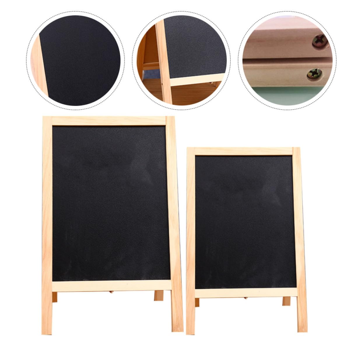DOITOOL 2 Piezas Pizarra de Madera Doble Cara Diseño Plegable, Tablero de Dibujo Multipropósito Adecuado para Aulas y Eventos Festivos