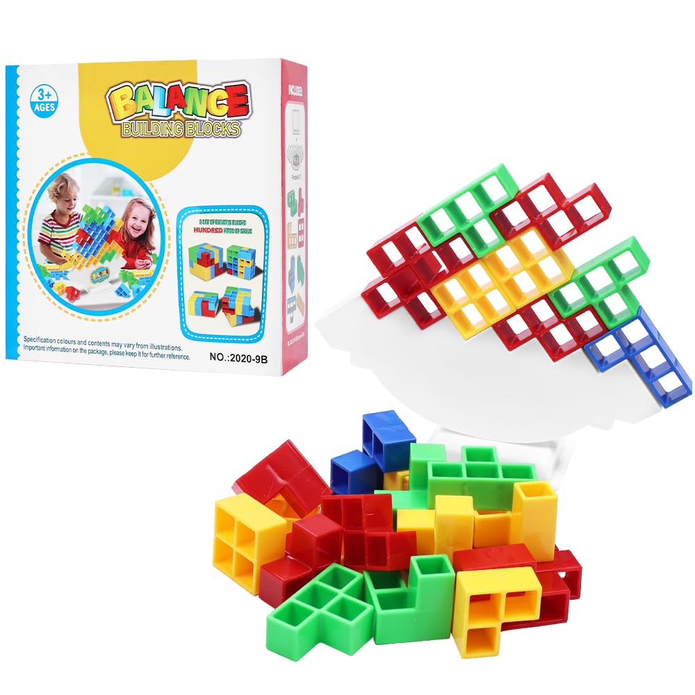 ADMIO Balance Game, Tetris Game, Balancing Stacking Toys, Interactive Toy, DIY Assembling Versatile Toy Stacking Blocks Balance Puzzle Assembly Bricks Gift Ping Heng Ji Mu AAE