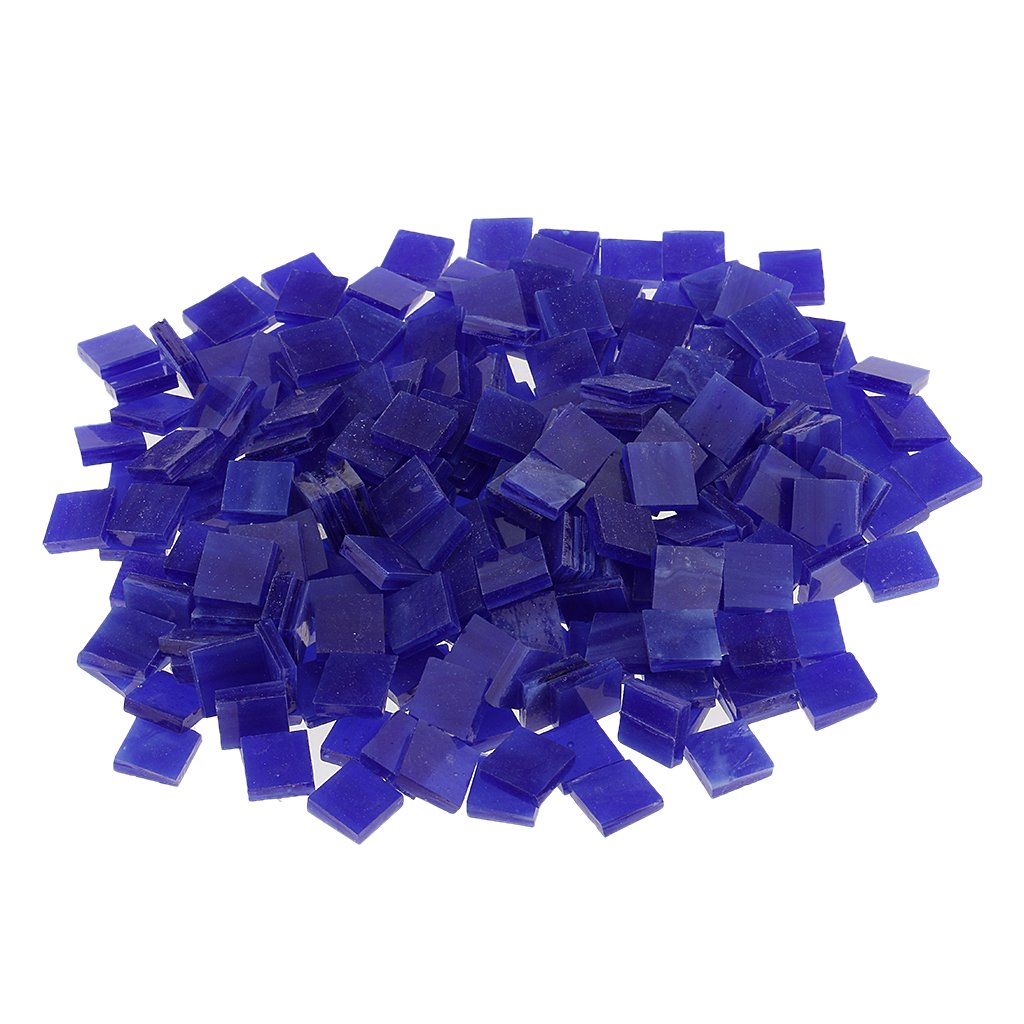250x Vitreous Glass Mosaic Tiles for Arts DIY Crafts Dark Blue