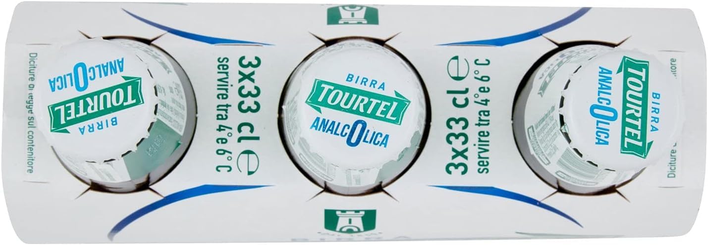 24x BIRRA Tourtel 0.0% Birra Analcolica, alkoholfrei Flasche Bier 0% Alk. 0,33l Flasche + Italian Gourmet polpa 400g