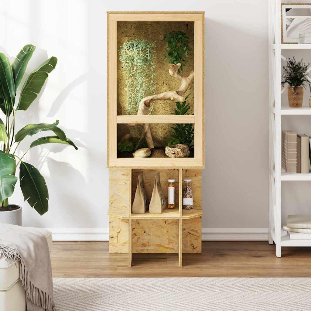 Base per terrario marrone in OSB, 50 x 50 x 50 cm, robusta base per terrario per rettili, versatile come vivario, paludario o terrario del deserto, superficie opaca