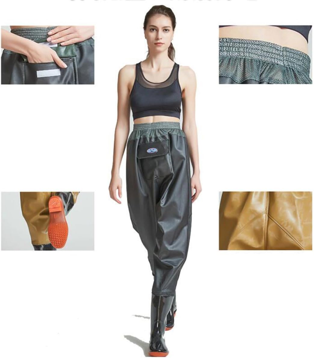 Men's Fish Wading Suit Camo Pants Full Body Fishing Pants with Shoe Non-slip Sole