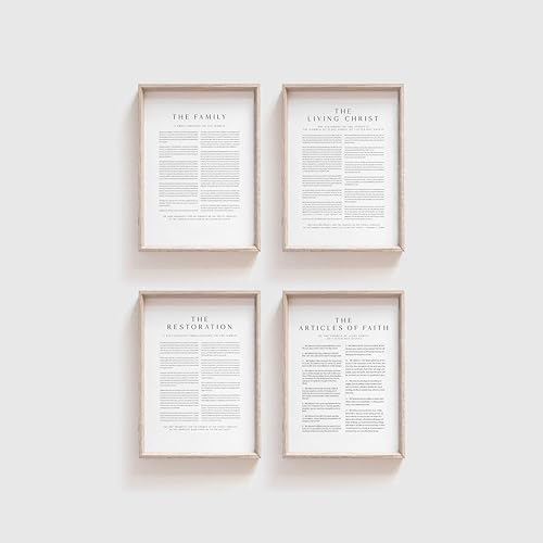 4 piezas enmarcadas de arte para la pared, póster de proclamación familiar, artículos de fe, impresiones de lienzo, pintura para vivir Cristo,