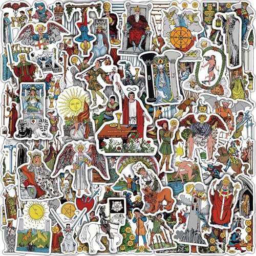 Joyppy Tarot Cards Characters & Symbols Stickers Bulk, Based on The Rider Waite Tarot Deck, 115 PCS, Waterproof, Glossy Finish, Tarot Gifts for Tarot Lovers