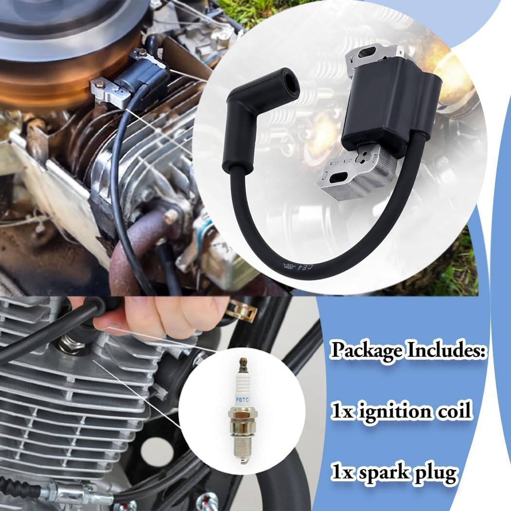 593872 84005272 Ignition Coil for Briggs and Straton Armature Magneto 450E 550E 550EX Engine Craftsman MTD Yard Machine Lawn Mower Parts 798534 799582 B&S 08P502 09P602 09P702 Coil with Spark Plug