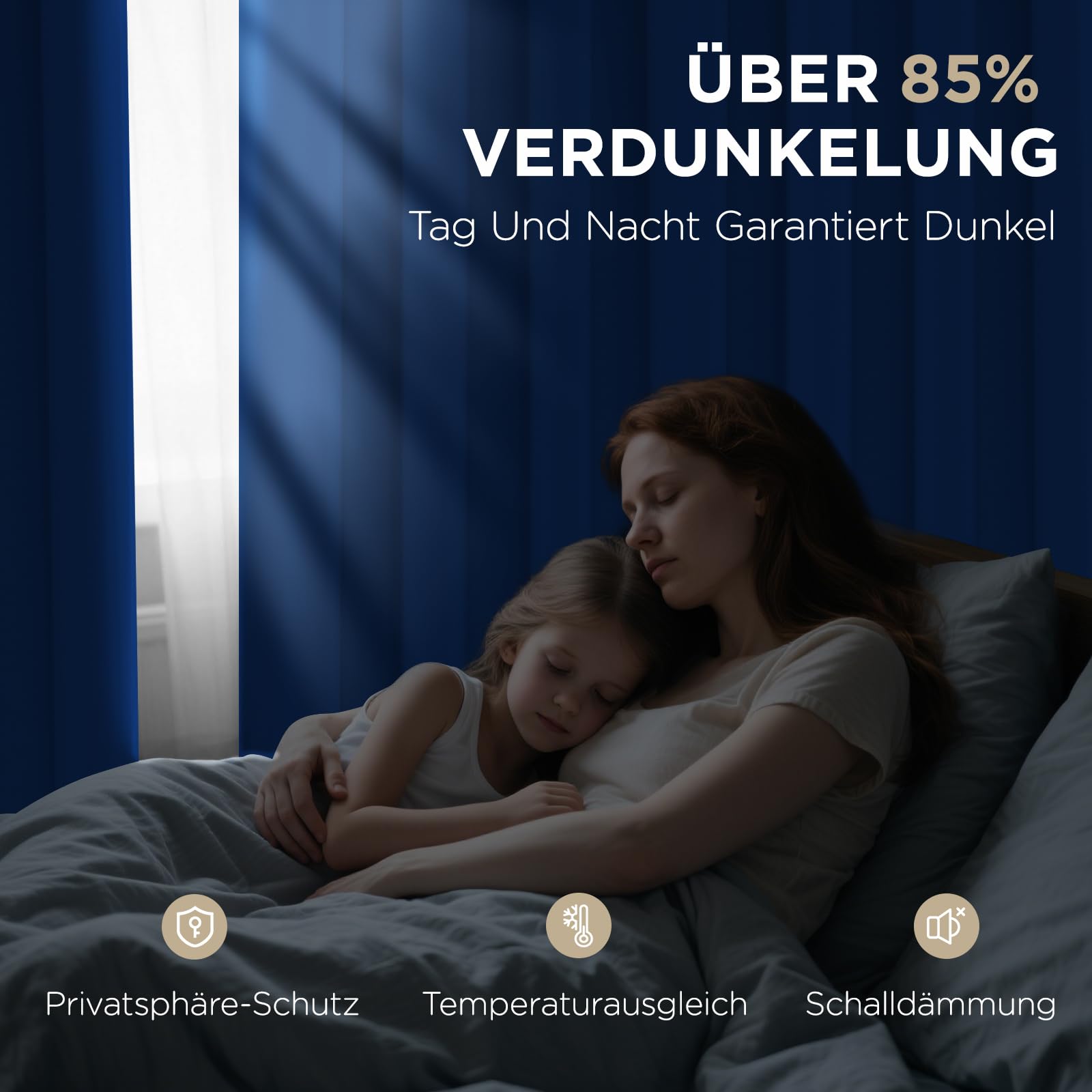 Joydeco Blickdichte Vorhänge mit Ösen Gardinen 2er Set – Bild 2