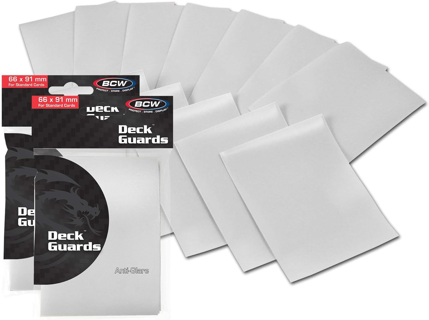 BCW Deck Guard - Double Matte White Card Sleeves | Acid-Free, Archival-Safe, No PVC | Anti-Glare Matte Finish | Fits Standard 2½" x 3½" Game Cards | Durable Deck Protector Sleeves | 300 Ct