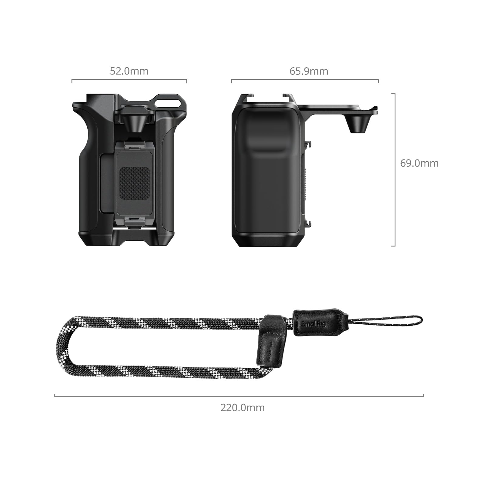 SMALLRIG Uchwyt Street Photography do DJI Osmo Action 5 Pro/4/3, szybkozłączka, przycisk migawki, stopka zimna, pasek na nadgarstek, otwór gwintowany 1/4 cala, uchwyt do DJI OEM i SmallRig -5826