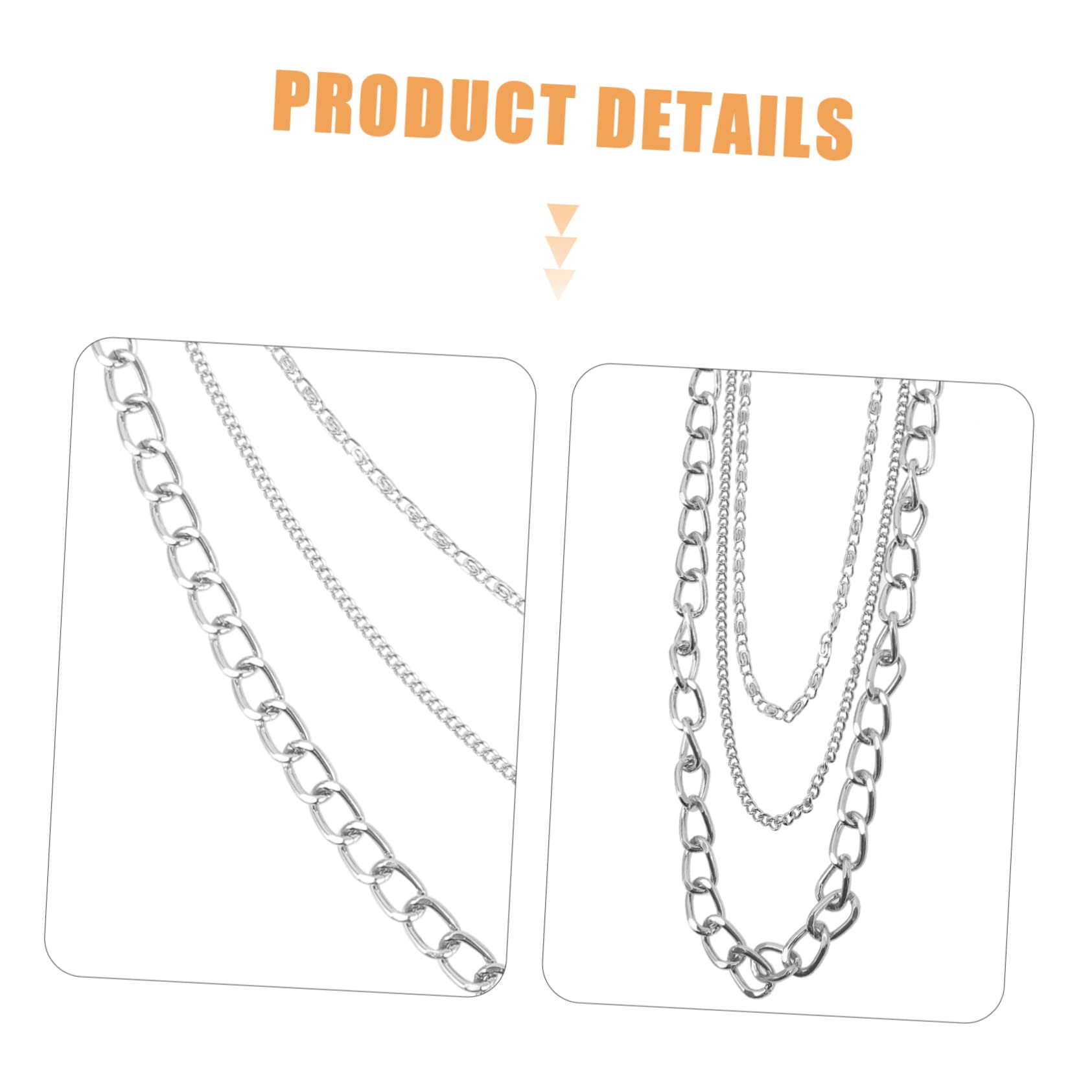 OATIPHO 4pcs Punk Style Metal Pant Chains for Men and Women Fashionable Decorative Chains for Jeans and Casual Wear Unisex Accessory for Daily Outfits