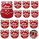 Aiishow sous-Verre De Feutre De Noël, Lot de 20 Dessous de sous-Verres De Noël, Ensemble De sous-Verre en Flocon De Neige De Noël Rouge, pour La Fête, Noël, Dîner, Mariage Décoration Accessoires