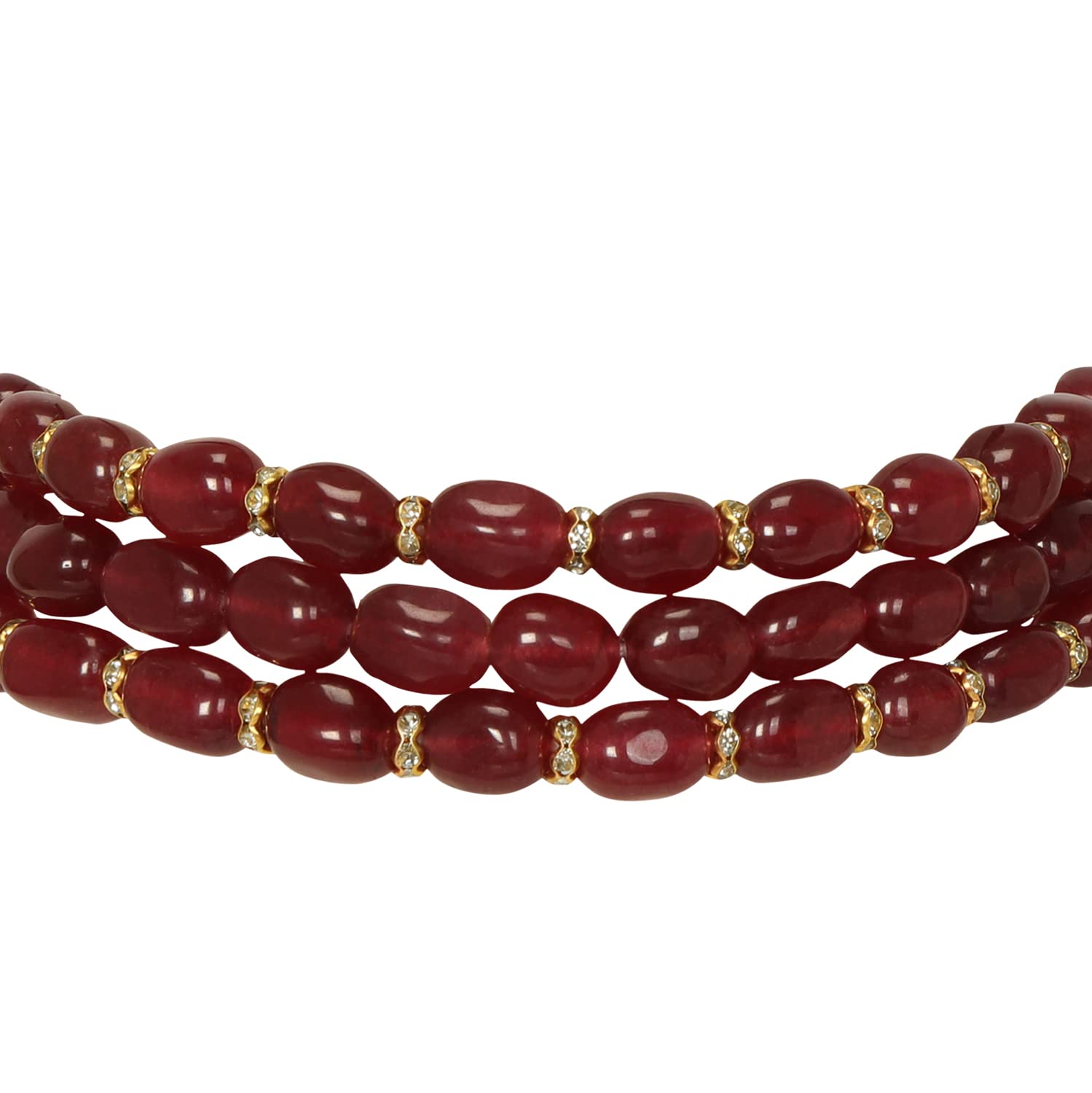 Women's Statement Beads Choker Necklace & Delicate Kundan Earrings Set, Gift-Ready