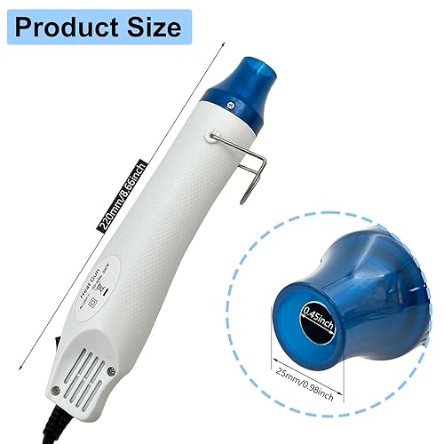 Vista 15 de Mini pistola de calor, herramienta portátil de aire caliente para manualidades, pistola termorretráctil para resina epoxi, relieve, envoltura Negro