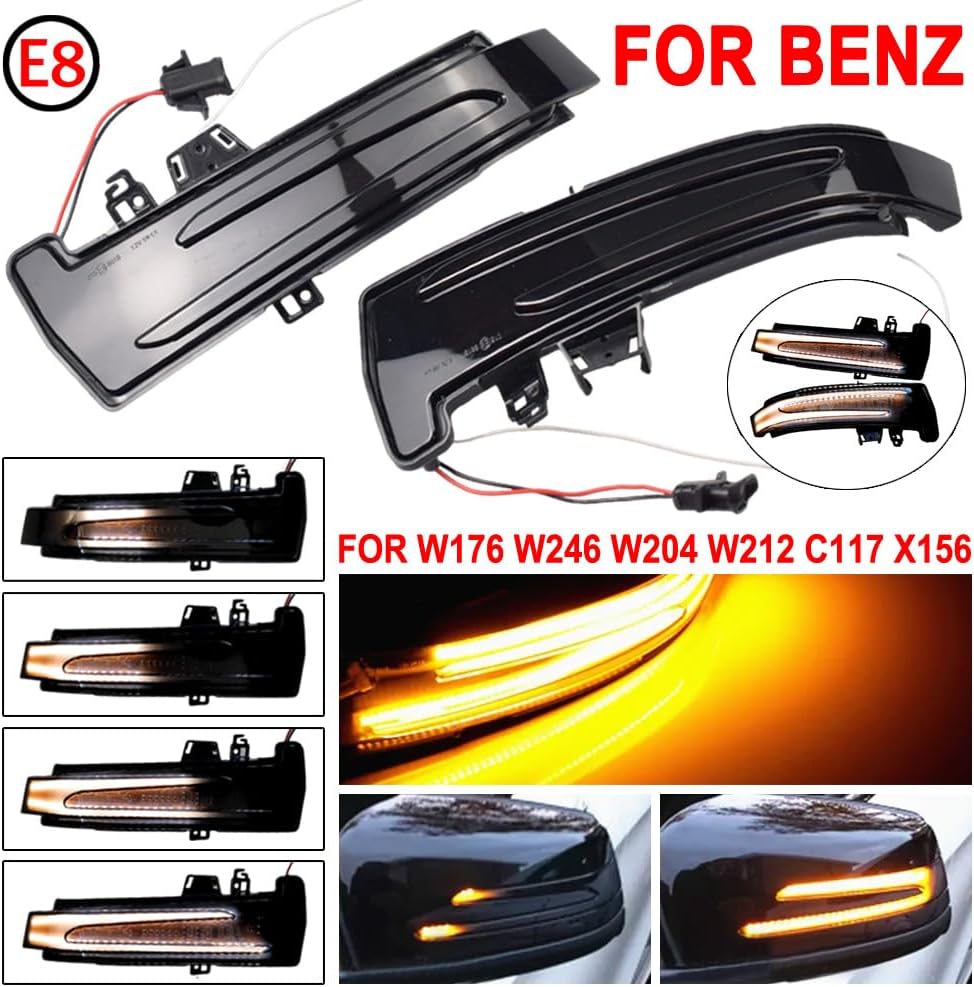 Led Dynamic Turn Signal Light Side Mirror Blinker Sequential Lamp Assembly For Benz W204 CLA A B C E S Gla Glk Cls Class W176 W212 (Blue-Yellow)