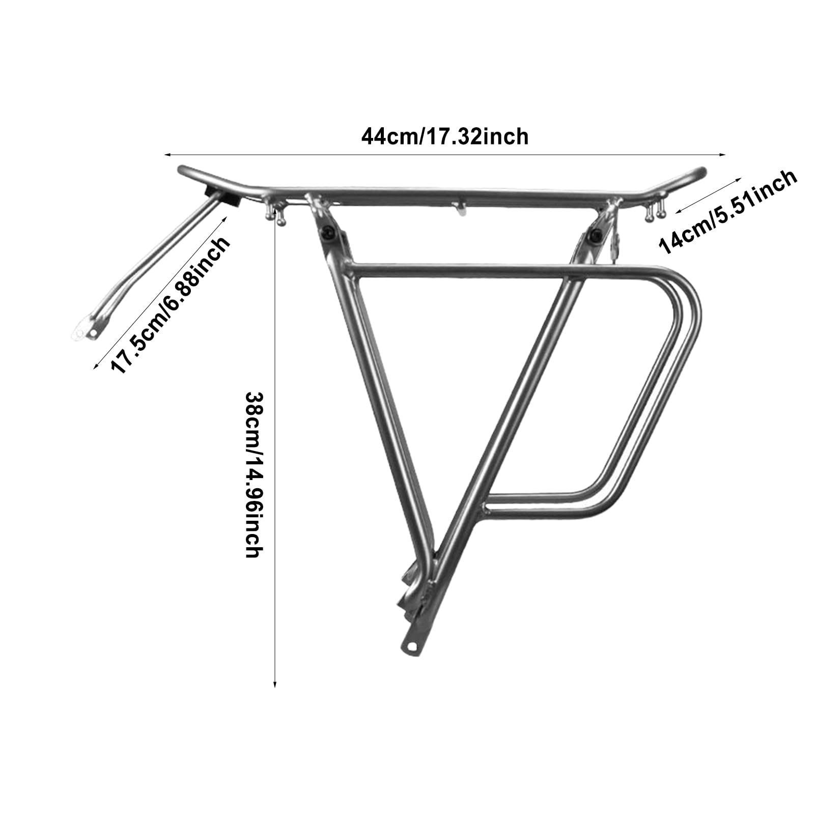 Portabiciclette, portabici | Portabici con schienale in metallo resistente | Supporto per attrezzatura per il trasporto turistico, accessori da ciclismo per lunghi viaggi su strada e attività