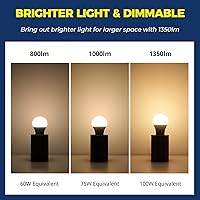 Vista 2 de Lightinginside Bombillas inteligentes equivalentes a 100 W, bombilla inteligente de 1350 lm 11 W, funciona con Alexa/Google Home/Smart Life, A19 E26