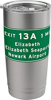 Elizabeth New Jersey Newark Airport Exit Sign NJ Stainless Steel Insulated Tumbler