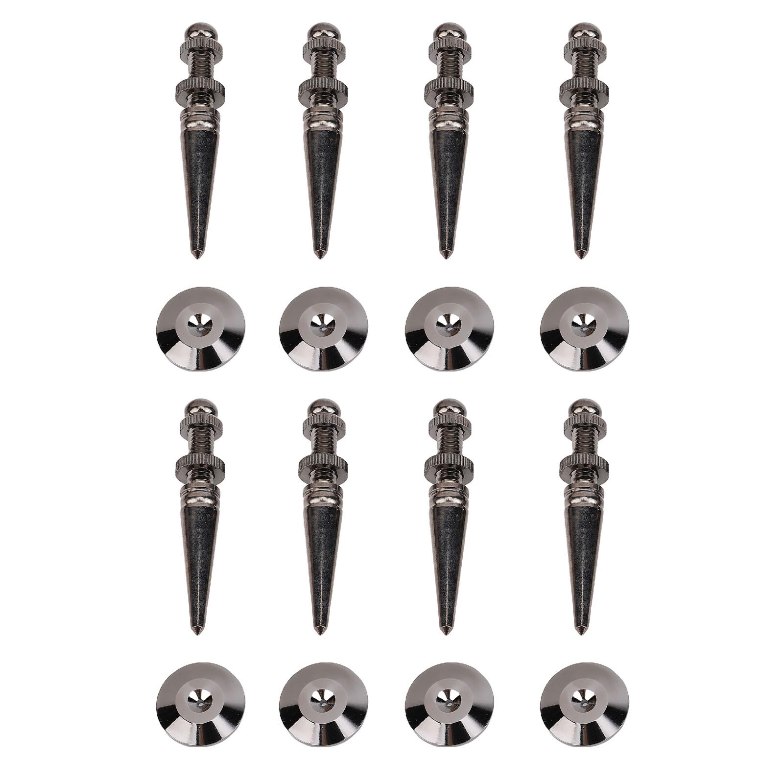 Bewinner Punte Isolanti per Altoparlanti in Rame, Confezione da 8 con Cuscinetti di Base, Supporto per Punte per Altoparlanti Ad Altezza Regolabile per Amplificatori, Subwoofer, Giradischi, Lettori