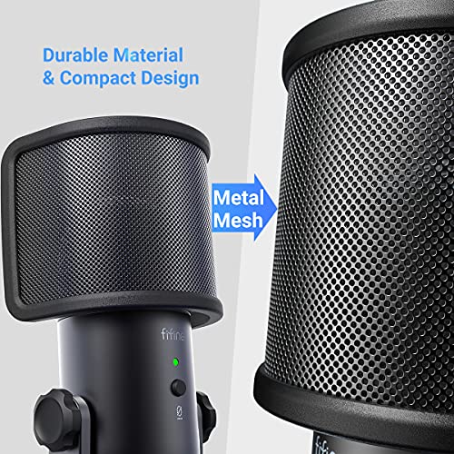 Fifine Pop Filter, Mic Pop Screen With Metal Mesh, Compact Microphone Pop Shield Windscreen For Recording Studio, Youtube Videos, Streaming, Podcast (Black) #TOP1