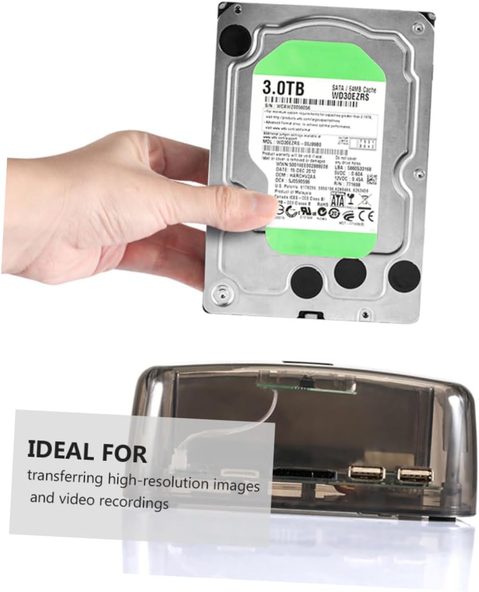 Balacoo 1pc Multi-Function Dual-Disk Hard Disk Reader for Home Office Compatible Drives USB Fast Data Transfer No Additional Drivers Needed