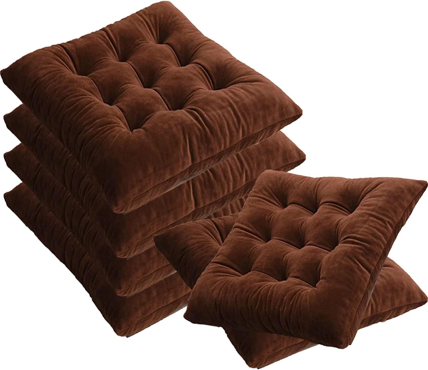 Seat Cushions for Dining Room Chairs 6 Pack, Kitchen Chair Cushions Set