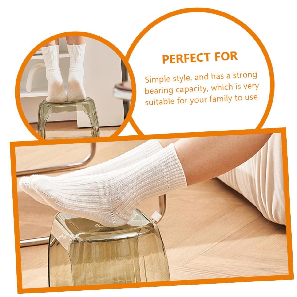 Wakauto Bathroom Stool Squatting Toilet Stool Sturdy Base Anti-Slip Footstool for Home for Squatting Position Comfortable Potty Seat