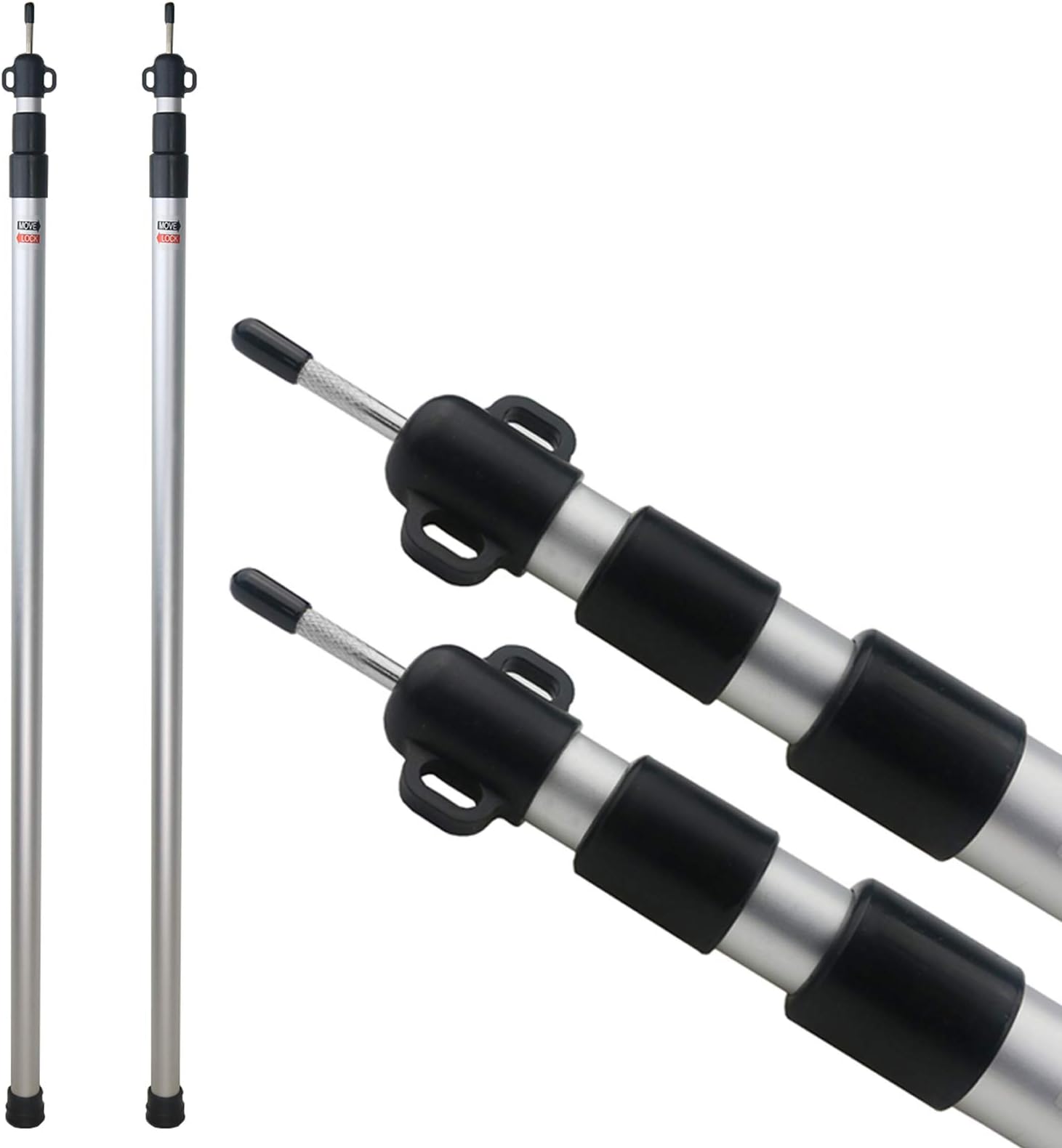 Sunnyglade 2 Pcs Adjustable Tarp Poles Telescoping Aluminum Rods Portable Awning Poles for Camping,Backpacking,Hiking(Set of 2)
