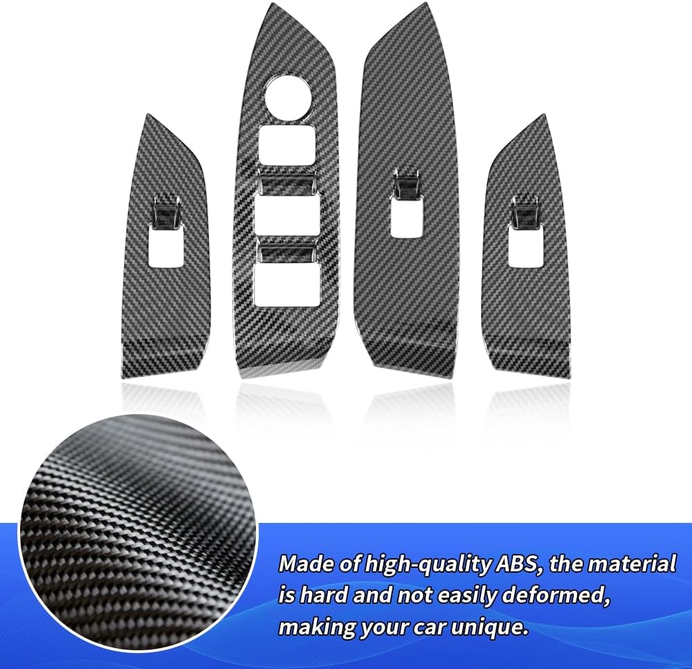 Car Door Power Window Lift Switch Protection Decor Panel for Mazda CX-5 CX5 2017 2018 2019 2020 2021 2022 2023 2024 2025 Auto Interior Accessories Armrest Side Pull Handle Trim Cover Carbon Fiber Kit