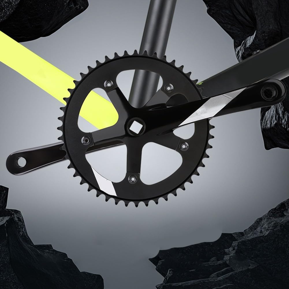 Guarnitura di ricambio 130BCD 48T, corona singola, 170 mm, pedivella, foro quadrato per bici a scatto fisso, progettata per adattarsi agli standard del movimento centrale 103 (argento)