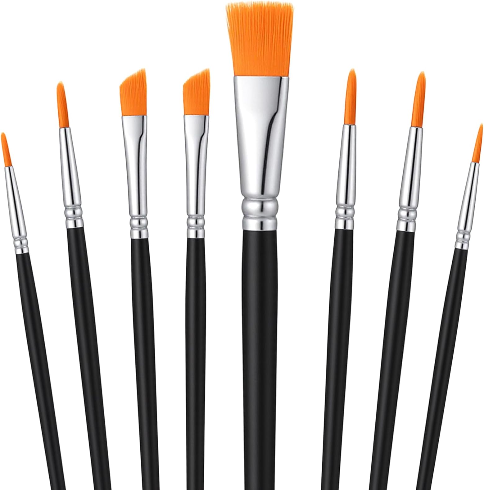 8 Pcs Wooden Face Paint Brushes Set, Aesthetic Halloween Makeup Brushes, Art & Body Painting Brush for Cosplay Makeup, Professional Facepaint Brush Kit for Acrylic Painting Oil Gouache Watercolor