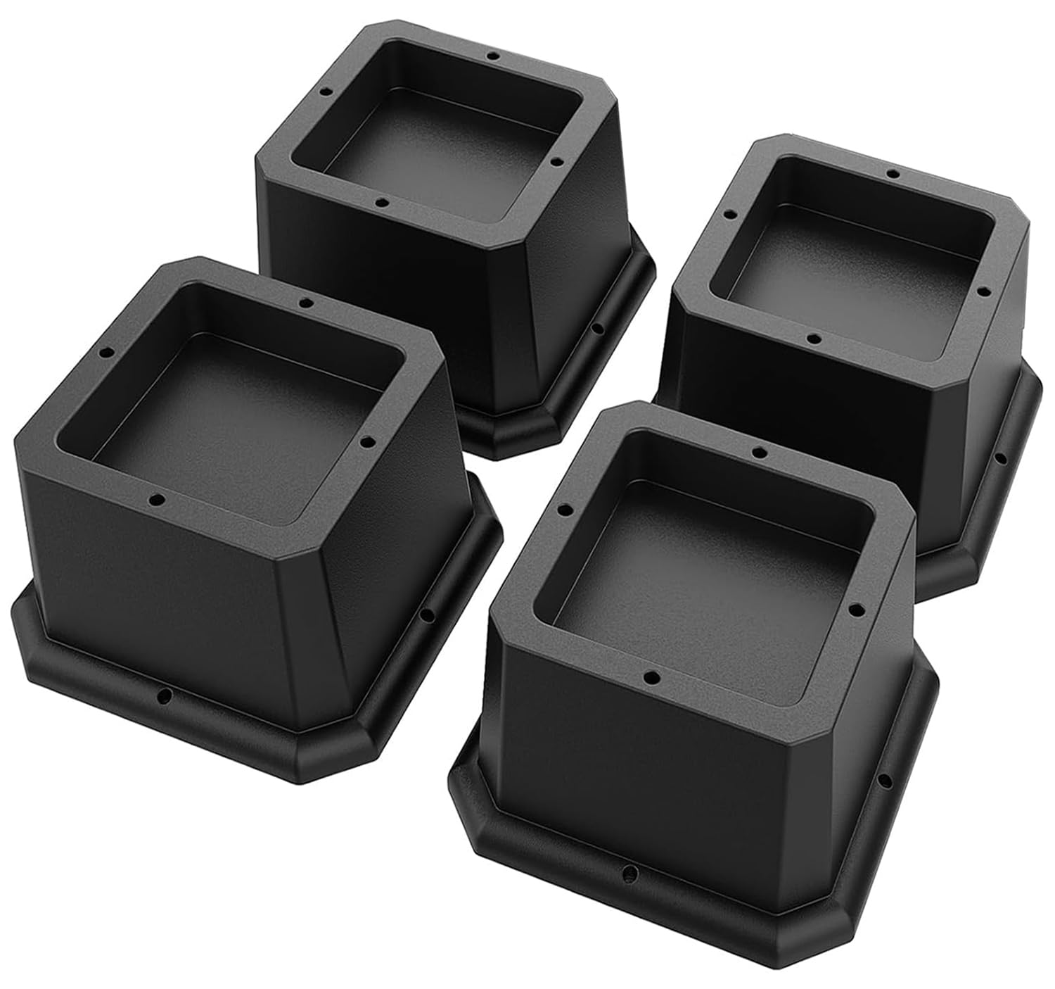 MixDora Bed Risers 2 Inch Furniture Risers Square Chair Risers for Bed Sofa Table Couch 4 Pack Black (2 Inch)