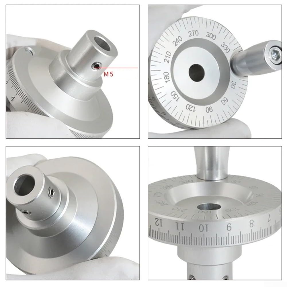 Robust gebautes Handrad aus Aluminiumlegierung mit gravierter Skala für genaue Leistung (6 mm)