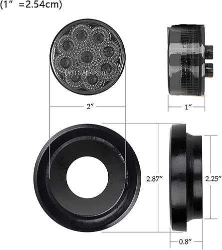 Miniatura 6 de Baceyong Luces de marcador de remolque, 10 luces redondas de remolque ámbar de 2 pulgadas para camiones de caravana, luces de marcador de