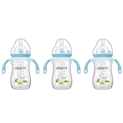 Miniatura 13 de Botellas para bebé Oberni, botellas de leche para niños con pajita con peso y asa antideslizante, tamaño + flujo rápido variable, 12+ meses, sin