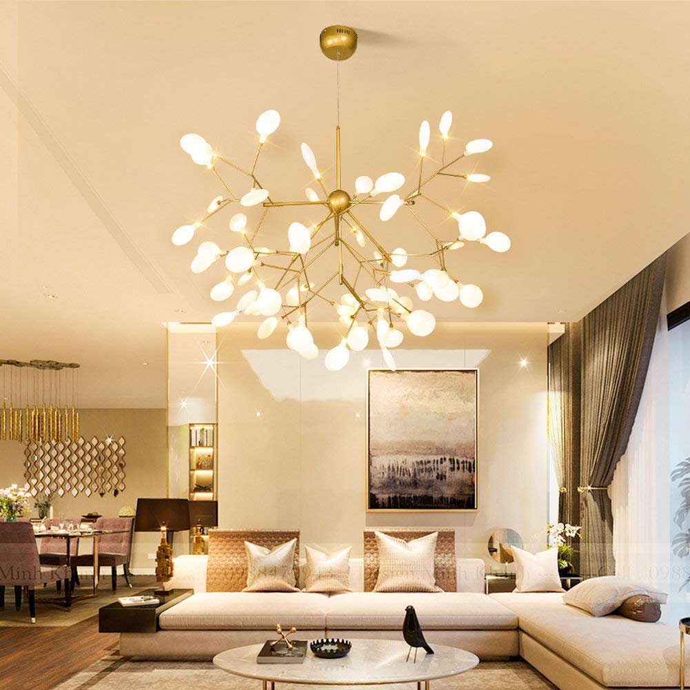 Sputnik Chandelier 63 Heads Firefly Chandeliers Modern Pendant Light Ceiling Light Fixture with G4 LED Bulbs Suitable for Living Room Study Restaurant Bar Shop